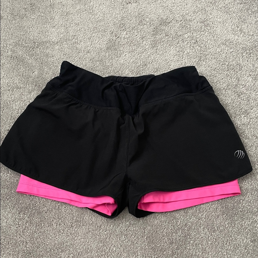 Black and Pink Athletic Shorts